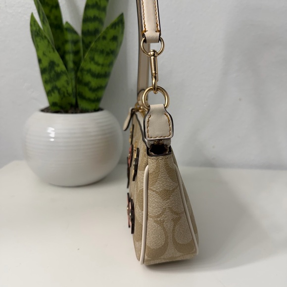 Coach Beige Floral Clutch with Pink and Yellow Accents - Picture 2 of 4